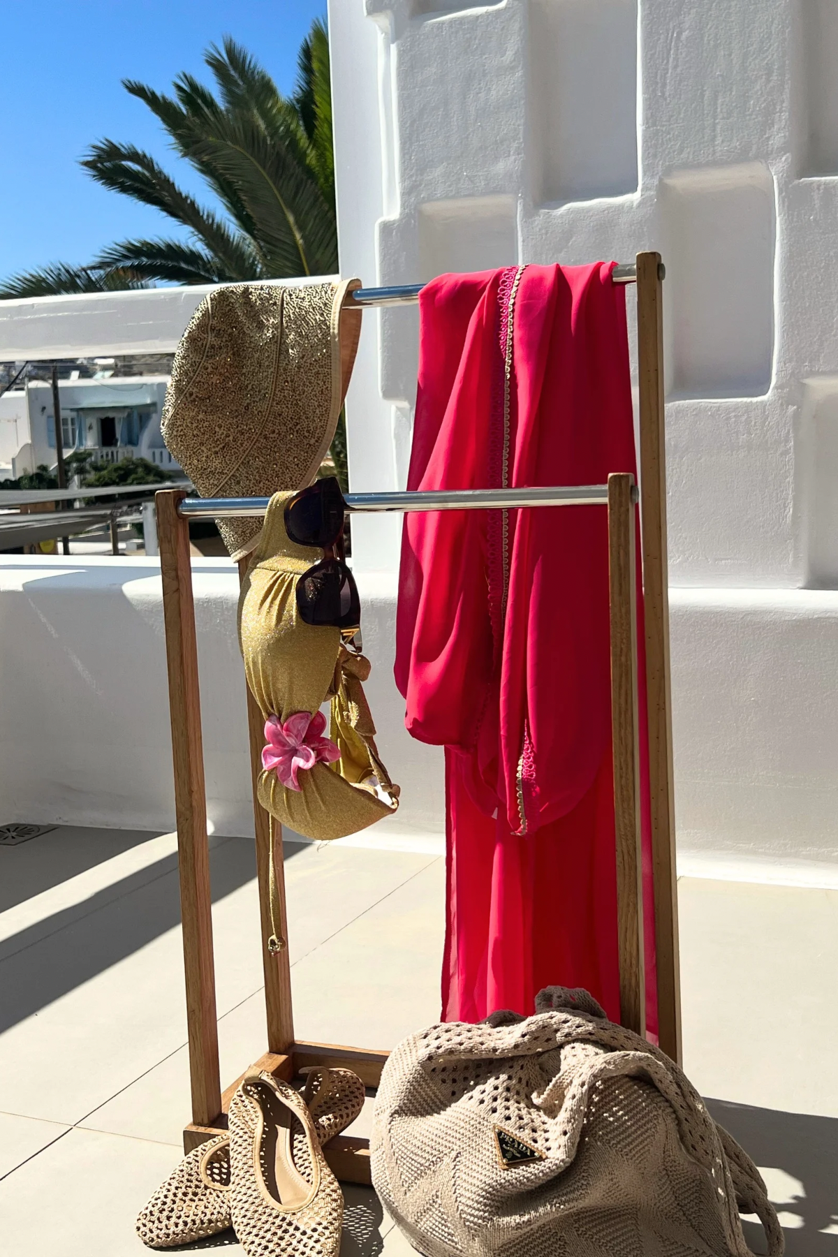 Kaftan lang Fuchsia Dream mit Bindeteil